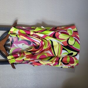 LAFAYETTE 148 Silk Sleeveless Blouse with Abstract Design